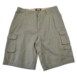 Rugged Wear Mens Olive Green Cotton Cargo Shorts Size 32 NWT Utility Workwear